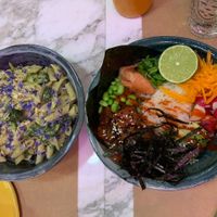 “Pasta & Sushi Bowl” at Winners Vegan Restaurant in Athens