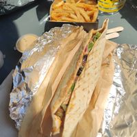 I got the Pocket with vegan sauce and fries with paprika. It was extremely delicious and a big portion. It is very affordable too. It's definitely a recommendation! The guys were v at To Revithi Falafel Bar in Athens