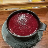 Beetroot soup  at Indu in Yokohama