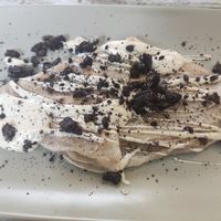 White chocolate crepe with Oreo cookies at El Jardi in Mataro