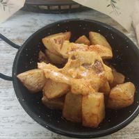 Patatas bravas at El Jardi in Mataro