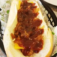 Complert hotdog at El Jardi in Mataro