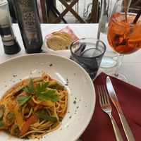 Spaghetti with vegetables  at Al Corner in Venice