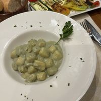 Vegan pesto gnocchi and grilled vegetables   at Al Corner in Venice