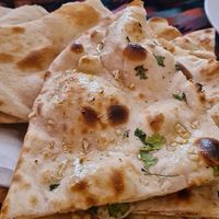 garlic naan bread (vegetarian) at Curry Palace and Tandoor in Bruges