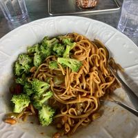 Substituted chicken for broccoli 😤  at Zion Pizza and Noodle Co in Springdale