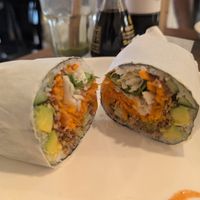 Sushi burrito with avocado at Matcha Café in Dakar