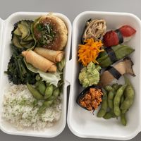 Bento box and sushii  at Itadakizen Paris in Paris