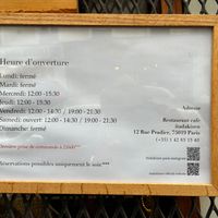 Hours at Itadakizen Paris in Paris