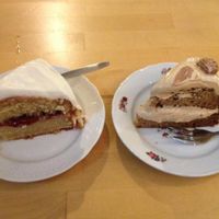 two vegan treats, don't they look delicious! at Baklust in The Hague