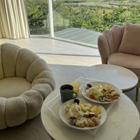 Breakfast + the view from our room.  at Alpha Villa 阿爾法 in Hengchun