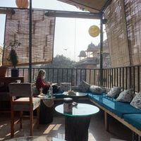 Rooftop vegan restaurant  at Cafe Veda in Jaipur