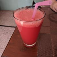 Watermelon juice at Cafe Veda in Jaipur