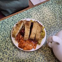 Plate of different mocked meat (it seemed like their speciality) but I'm not a fan at Po Lin Yuen 寶蓮苑素食 - Sai Ying Pun in Hong Kong Island