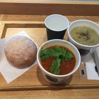 2 vegetarian soup. (Actually they are vegan) at Soup Stock Tokyo - Jiyugaoka in Tokyo