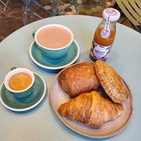 Croissant, pain au chocolate, apple turnover at Land & Monkeys - Beaumarchais in Paris