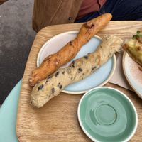 Tomato and olive bread   at Land & Monkeys - Beaumarchais in Paris