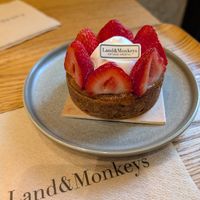 Yummy strawberry tart. at Land & Monkeys - Beaumarchais in Paris