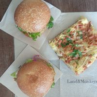 Burger Chick Bun and Focaccia Lardon at Land & Monkeys - Beaumarchais in Paris