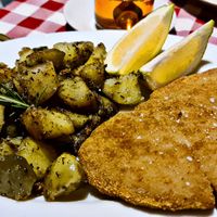 Vegan schnitzel at Al Sanpietrino Trattoria in Lisbon