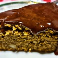 Vegan cake made from almonds at Al Sanpietrino Trattoria in Lisbon