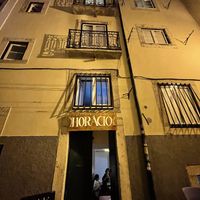 View from the street  at Al Sanpietrino Trattoria in Lisbon