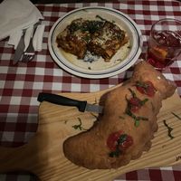 Lasagna alla bolognese and Pizza fritta  at Al Sanpietrino Trattoria in Lisbon