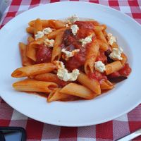Penne all'Amatriciana at Al Sanpietrino Trattoria in Lisbon