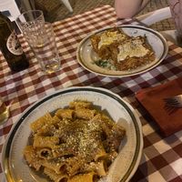 Lasagne and Rigatoni Amatriciana Main  at Al Sanpietrino Trattoria in Lisbon