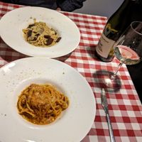 Spaghetti Carbonara and Pomodoro at Al Sanpietrino Trattoria in Lisbon