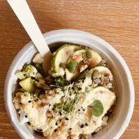 Delicious salad and hummus  at VANtastic in Funchal