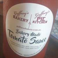 Nice sauce at Gaffney's Bakery in Heathcote