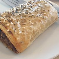 They now have a lentil vegan roll!! at Gaffney's Bakery in Heathcote