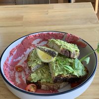 Avocado toast, beetroot hummus at The Bean Brewers in Chippendale