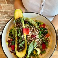 Zucchini filled with mushroom at The Bean Brewers in Chippendale
