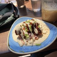 Chickin Taco, with bbq sauce  at Vegan Street in Calgary