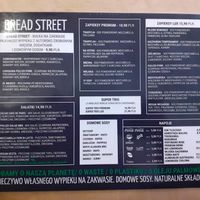 menu at Bread Street Zapiekanki Premium in Poznan