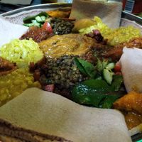 Veg combo platter for two at Ge'ez Ethiopian Restaurant in Brunswick