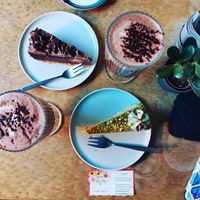 Pistachio and chocolate latte at KIRAS in Kaunas