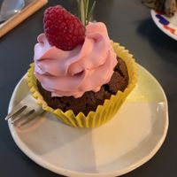 Chocolate raspberry cupcake   at KIRAS in Kaunas
