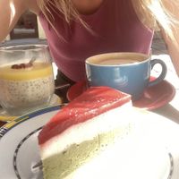 Matcha cake & chiapudding  at KIRAS in Kaunas