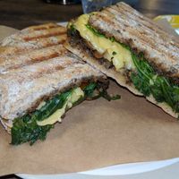 Mushroom and vegan cheese at KIRAS in Kaunas