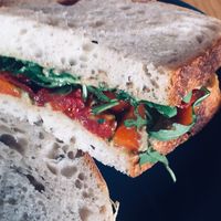 The med vegan sandwich  at Roasted in Strathaven