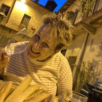 Happy me! Waiting patiently for the meal 🙂 at Un Posto a Milano in Milan