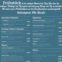 Breakfast menu at Campus Café in Leipzig