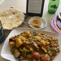 Korma and spinach naan  at Taj Palace in Malaga