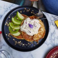 Sweet pancake with cream at Urban Greener in Paris