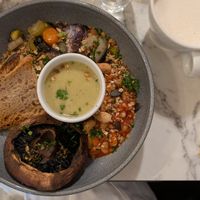 Scrambled tofu hidden by bread at Urban Greener in Paris