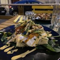 Homemade focaccia with zucchini linguinee  at Urban Greener in Paris