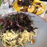 Linguine and Korean style burger at Urban Greener in Paris